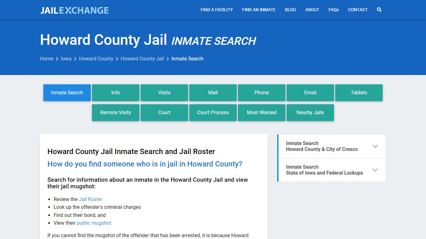 Inmate Search: Roster & Mugshots - Howard County Jail, IA